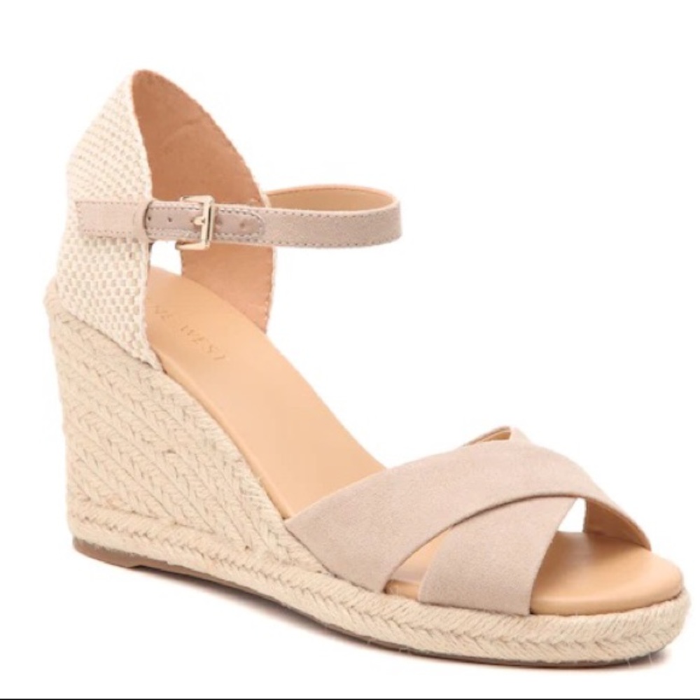 Nine West Tan Espadrille Wedge Sandal 9